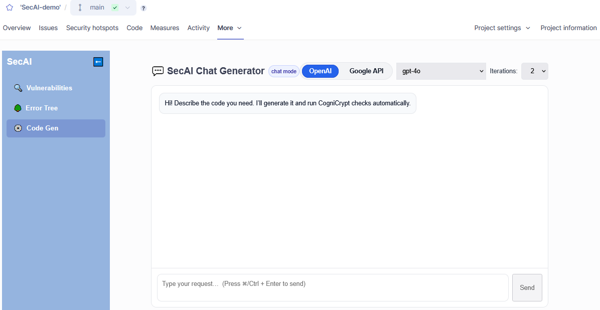Code Generation interface